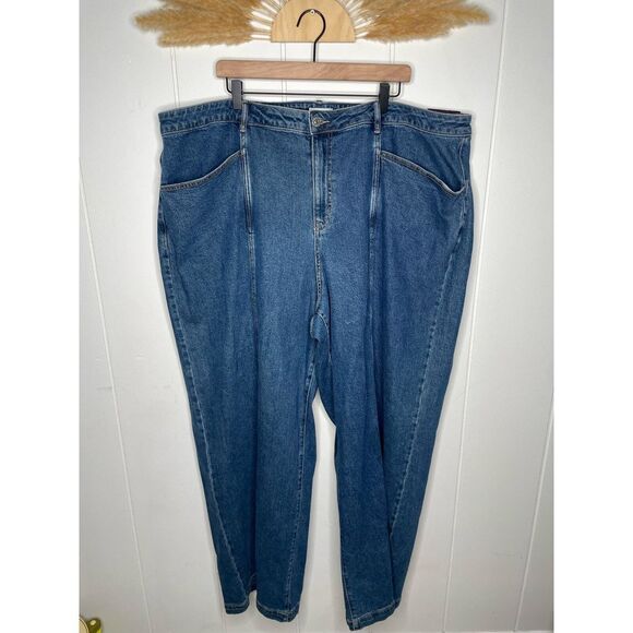 Ava & Viv High Rise Relaxed Fit Wide Leg Jeans Plus Size 26 Denim - Picture 5 of 14